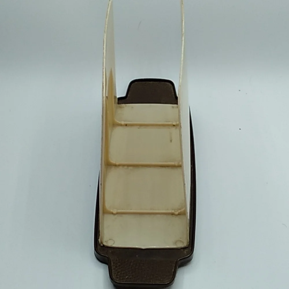 Vintage farmhouse orange brown napkin holder melamine plastic